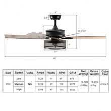 Load image into Gallery viewer, 48-Inch Ceiling Fan with 5 Wooden Rustic Reversible Blades