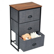 Load image into Gallery viewer, Nightstand Side Table Storage Tower Dresser Chest with 3 Drawers-Black