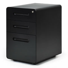 Load image into Gallery viewer, 3-Drawer Mobile File Cabinet with Anti-tilt Mechanism Legal-Black