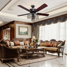 Load image into Gallery viewer, 52" Electric Ceiling Fan with 5 Blades and 3 Lights for Living Room and Bedroom