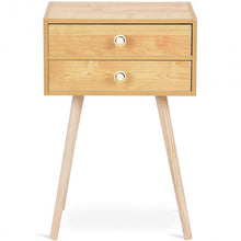 Load image into Gallery viewer, Mid Century Modern 2 Drawers Nightstand in Natural