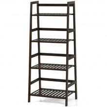 Load image into Gallery viewer, 4-Tier Bamboo Ladder Shelf-Brown