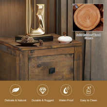 Load image into Gallery viewer, Wood 2 Storage Sliding Drawers End Nightstand-Oak