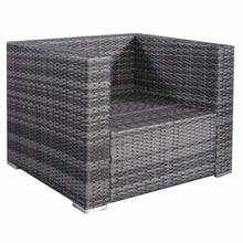 Load image into Gallery viewer, 6 pcs Gray Wicker Rattan Seat Cushioned Set