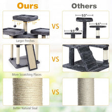 Load image into Gallery viewer, 67" Multi-Level Cat Tree with Cozy Perches Kittens Play House-Light Gray