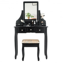 Load image into Gallery viewer, 5 Drawers Removable Box Makeup Dressing Vanity Set-Black