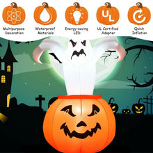 Load image into Gallery viewer, 6 FT Halloween Blow-Up Inflatable Ghost in Pumpkin