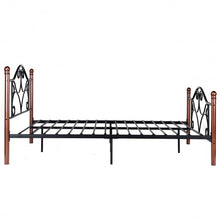 Load image into Gallery viewer, Queen Size Steel Bed Frame with Stable Platform and Metal Slats-Black