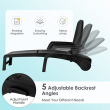 Load image into Gallery viewer, Adjustable Patio Sun Lounger with Weather Resistant Wheels-Black