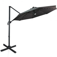 Load image into Gallery viewer, 10 Ft Patio Offset Cantilever Umbrella with Solar Lights-Gray