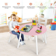 Load image into Gallery viewer, Wood Activity Kids Table and Chair Set with Center Mesh Storage for Snack Time and Homework-Pink