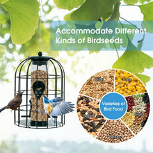 Load image into Gallery viewer, Squirrel-proof Caged Tube Wild Bird Feeder Outdoor Metal Seed Guard Deterrent