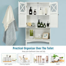 Load image into Gallery viewer, 2-door Over The Toilet Bathroom Storage Cabinet with Adjustable Shelf