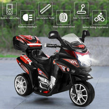 Load image into Gallery viewer, 3 Wheel Kids 6V Battery Powered Electric Toy Motorcycle -Black