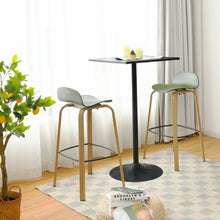 Load image into Gallery viewer, Set of 2 Modern Barstools Pub Chairs with Low Back and Metal Legs-Green