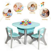 Load image into Gallery viewer, Children Kids Activity Table & Chair Set Play Furniture W/Storage-Blue