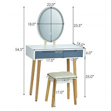Load image into Gallery viewer, Touch Screen Vanity Makeup Table Stool Set -Gray