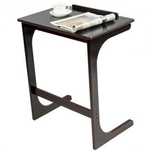 Load image into Gallery viewer, Adjustable C-Shape Couch End Table wth Tilting Top-Brown