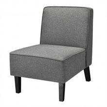 Load image into Gallery viewer, Single Fabric Modern Armless Accent Sofa Chair with Rubber Wood Legs -Gray