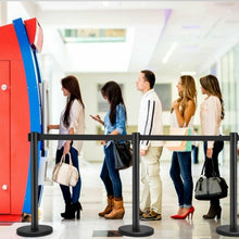 Load image into Gallery viewer, 6 pcs Retractable Black Stanchion Posts Queue Pole