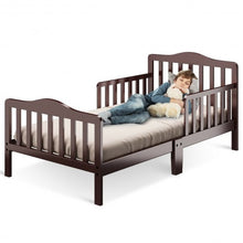 Load image into Gallery viewer, Classic Kids Wood Bed with Guardrails-Brown