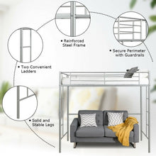 Load image into Gallery viewer, Metal Twin Loft Ladder Beds-Silver