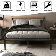 Load image into Gallery viewer, Queen Size Metal Bed Frame Foundation with Headboard