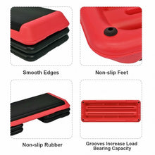 Load image into Gallery viewer, 43" Height Adjustable Fitness Aerobic Step with Risers-Red