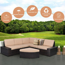 Load image into Gallery viewer, 6 Pcs Patio Furniture Set Rattan Wicker Table Shelf