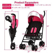 Load image into Gallery viewer, Foldable Lightweight Baby Infant Travel Umbrella Stroller-Pink