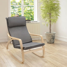 Load image into Gallery viewer, Modern Bentwood Rocking Chair Fabric Upholstered Relax Rocker Lounge Chair-Gray