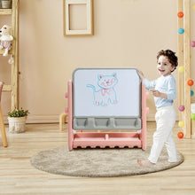 Load image into Gallery viewer, 2 in 1 Kids Easel Table and Chair Set with Adjustable Art Painting Board-Pink