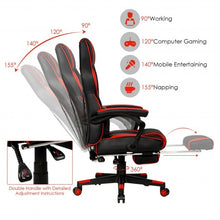 Load image into Gallery viewer, Massage Gaming Chair with Footrest and Lumbar Support