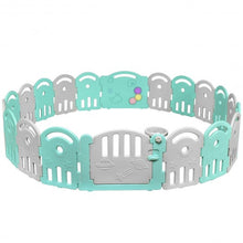 Load image into Gallery viewer, 20-Panel Playpen with Music Box & Basketball Hoop-Light Green