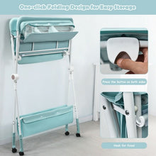 Load image into Gallery viewer, Folding Baby Changing Table with Storage -Blue