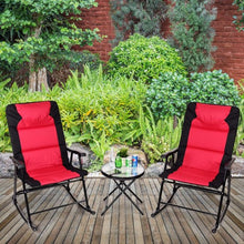 Load image into Gallery viewer, 3 pcs Outdoor Folding Rocking Chair Table Set