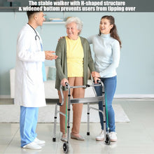 Load image into Gallery viewer, Aluminum Heavy-Duty Folding Wheeled Stand-Assist Walker-Gray
