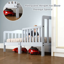 Load image into Gallery viewer, Classic Kids Wood Bed with Guardrails-Gray