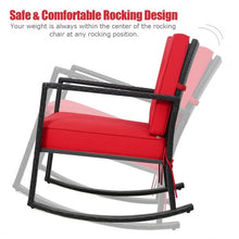 Load image into Gallery viewer, Patio Rattan Rocker Outdoor Glider Rocking Chair Cushion Lawn