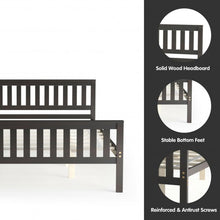 Load image into Gallery viewer, Queen Wood Platform Bed with Headboard