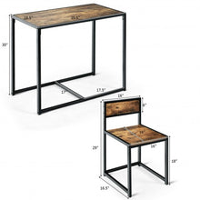 Load image into Gallery viewer, 3 Pcs Dining Set Compact Table and 2 Chair w/Metal Frame for for Small Space-CF