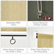 Load image into Gallery viewer, 6' x 6' Roller Light Filtering Protection Window Shade Blind-Beige