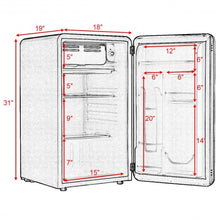 Load image into Gallery viewer, 3.2 Cu Ft Retro Compact Refrigerator w/ Freezer Interior Shelves Handle-Black