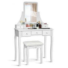 Load image into Gallery viewer, Vanity Set of Mirror Drawers Storage Box Makeup-White