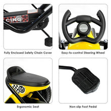 Load image into Gallery viewer, 4 Wheel Pedal Powered Ride on Racer Car for Kids-Yellow
