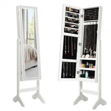 Load image into Gallery viewer, Attractive Rectangle Mirrored Jewelry Cabinet-White