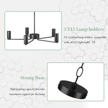 Load image into Gallery viewer, 28" Folding Rotatable Chandelier 5 Lights Metal Ceiling Lamp