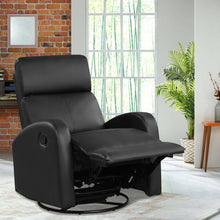 Load image into Gallery viewer, Recliner Chair Swivel Rocker Manual Single Sofa Lounger with Footrest-Black