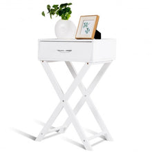 Load image into Gallery viewer, Campaign Style Modern X-Shape Accent Side End Table-White