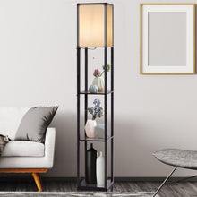 Load image into Gallery viewer, Modern Bedroom Shelf Floor Lamp w/ 3 Storage Shelves